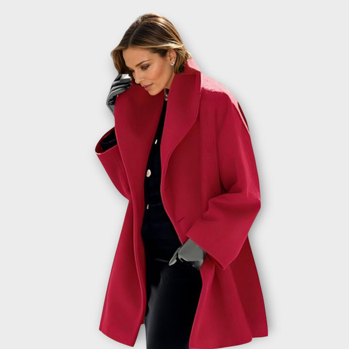 Chic Wool Coat Featuring a Statement Oversized Lapel