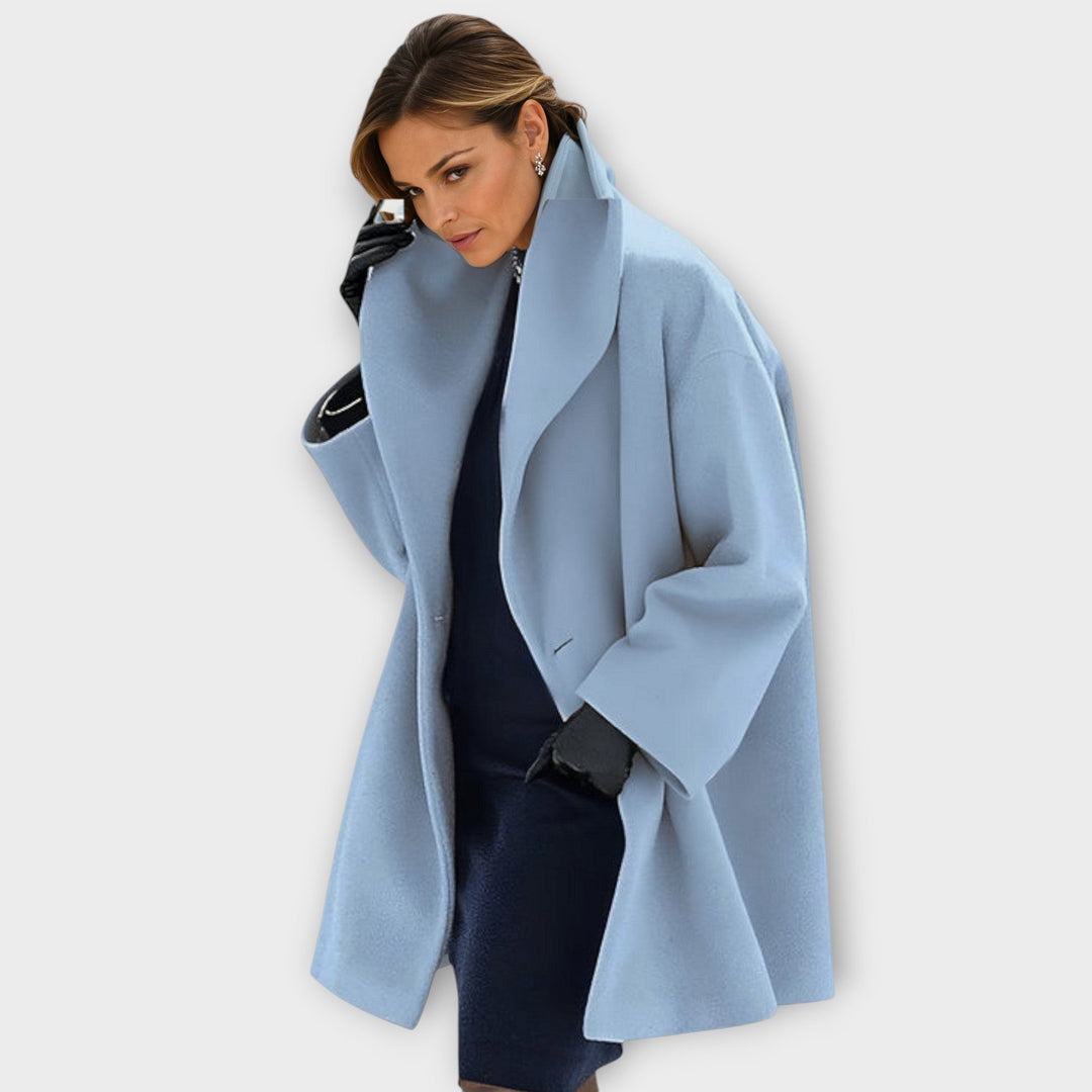 Chic Wool Coat Featuring a Statement Oversized Lapel