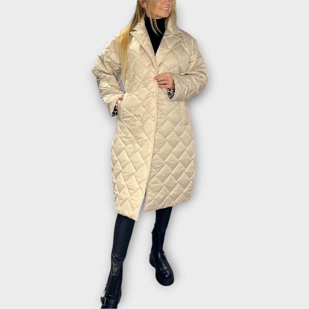 Leopard-Lined Reversible Padded Jacket