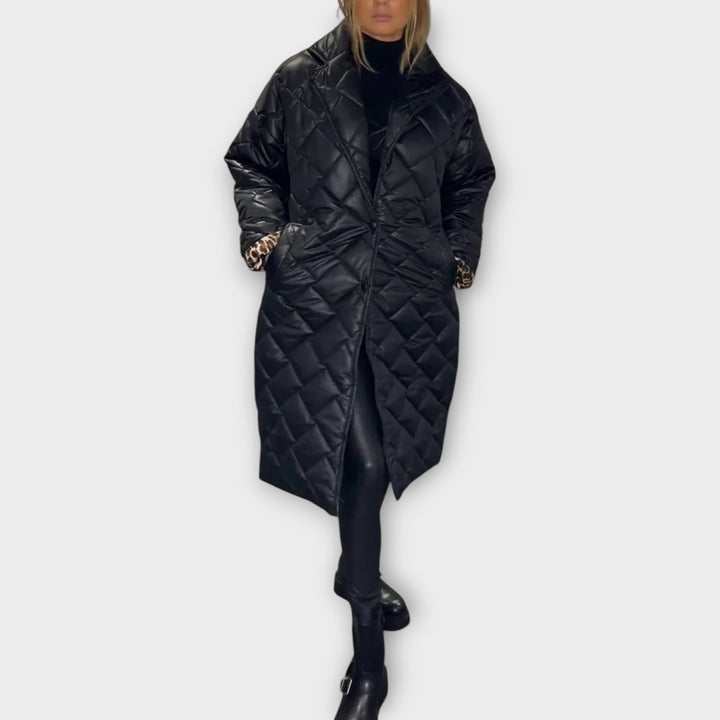 Leopard-Lined Reversible Padded Jacket