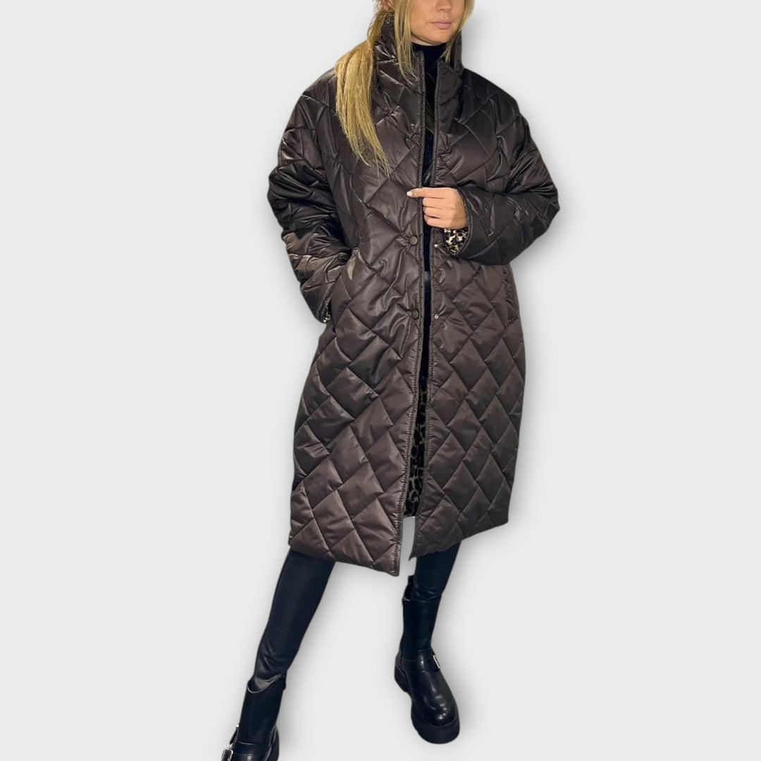 Leopard-Lined Reversible Padded Jacket