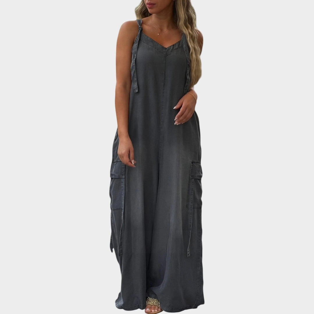 Wide-Leg Casual Jumpsuit