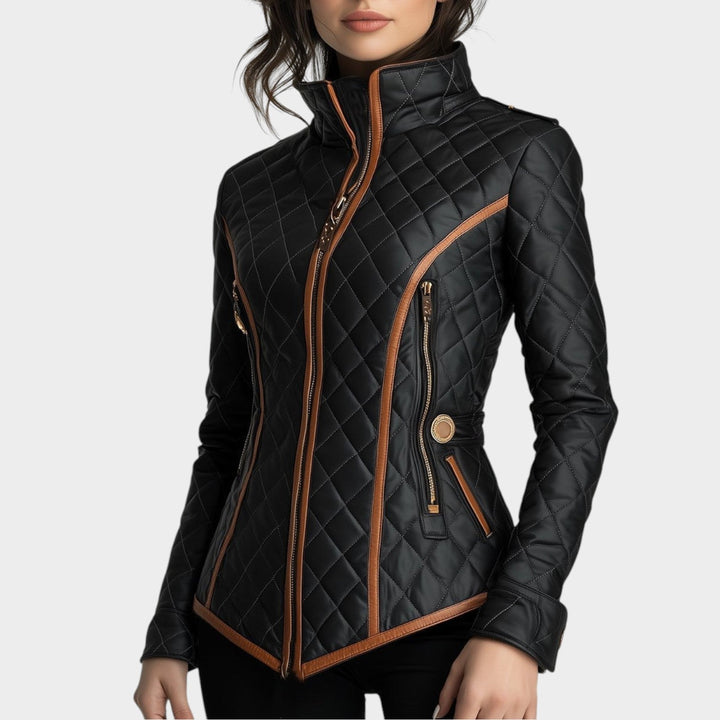 Quilted Faux Leather Statement Coat