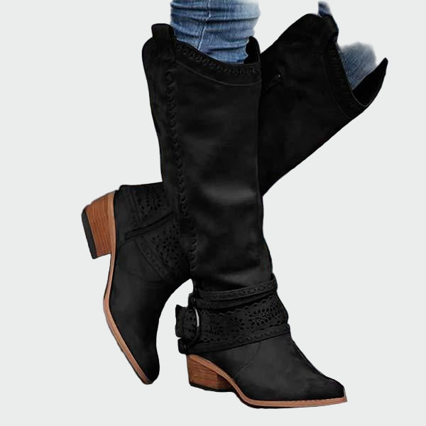 Vintage-Inspired Leather Cowboy Boots