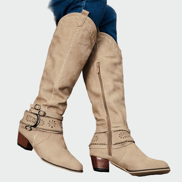 Vintage-Inspired Leather Cowboy Boots
