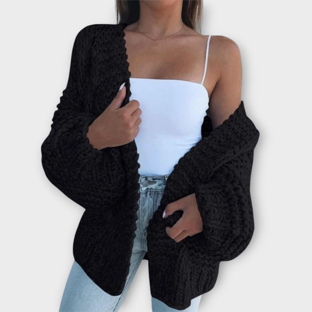 Soft Oversized Knit Open-Front Cardigan