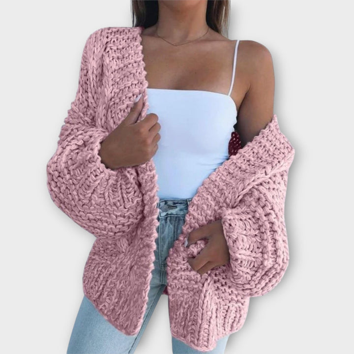 Soft Oversized Knit Open-Front Cardigan