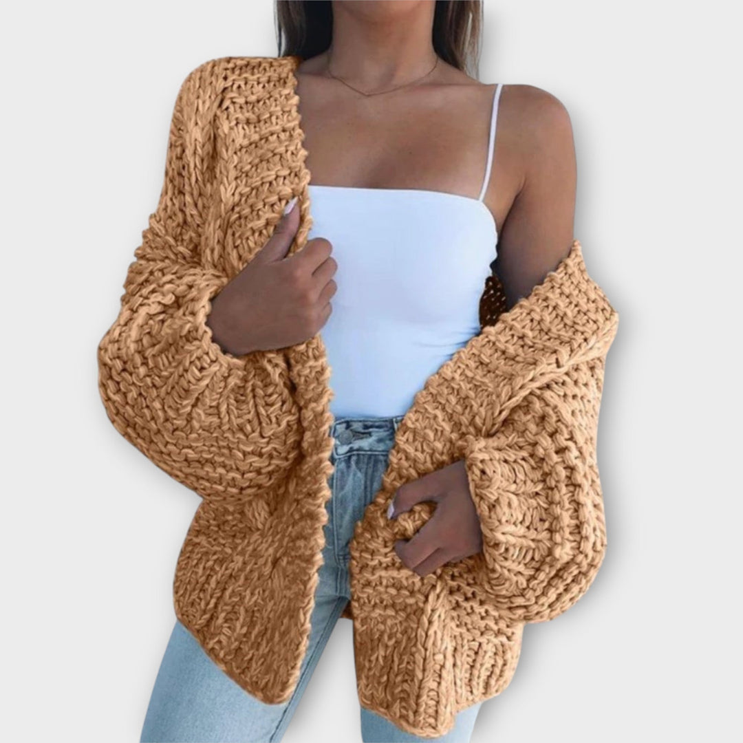 Soft Oversized Knit Open-Front Cardigan