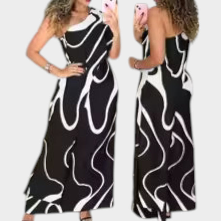 Abstract Flow Maxi Dress
