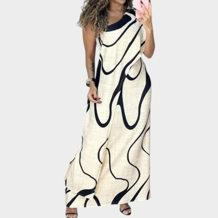 Abstract Flow Maxi Dress