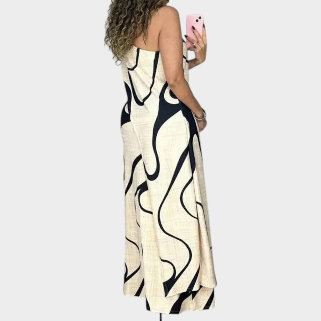 Abstract Flow Maxi Dress
