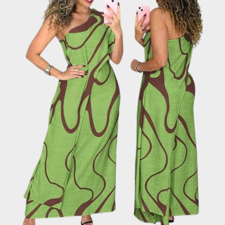Abstract Flow Maxi Dress