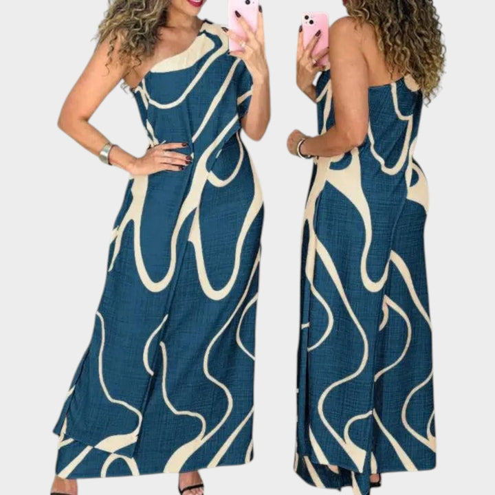 Abstract Flow Maxi Dress