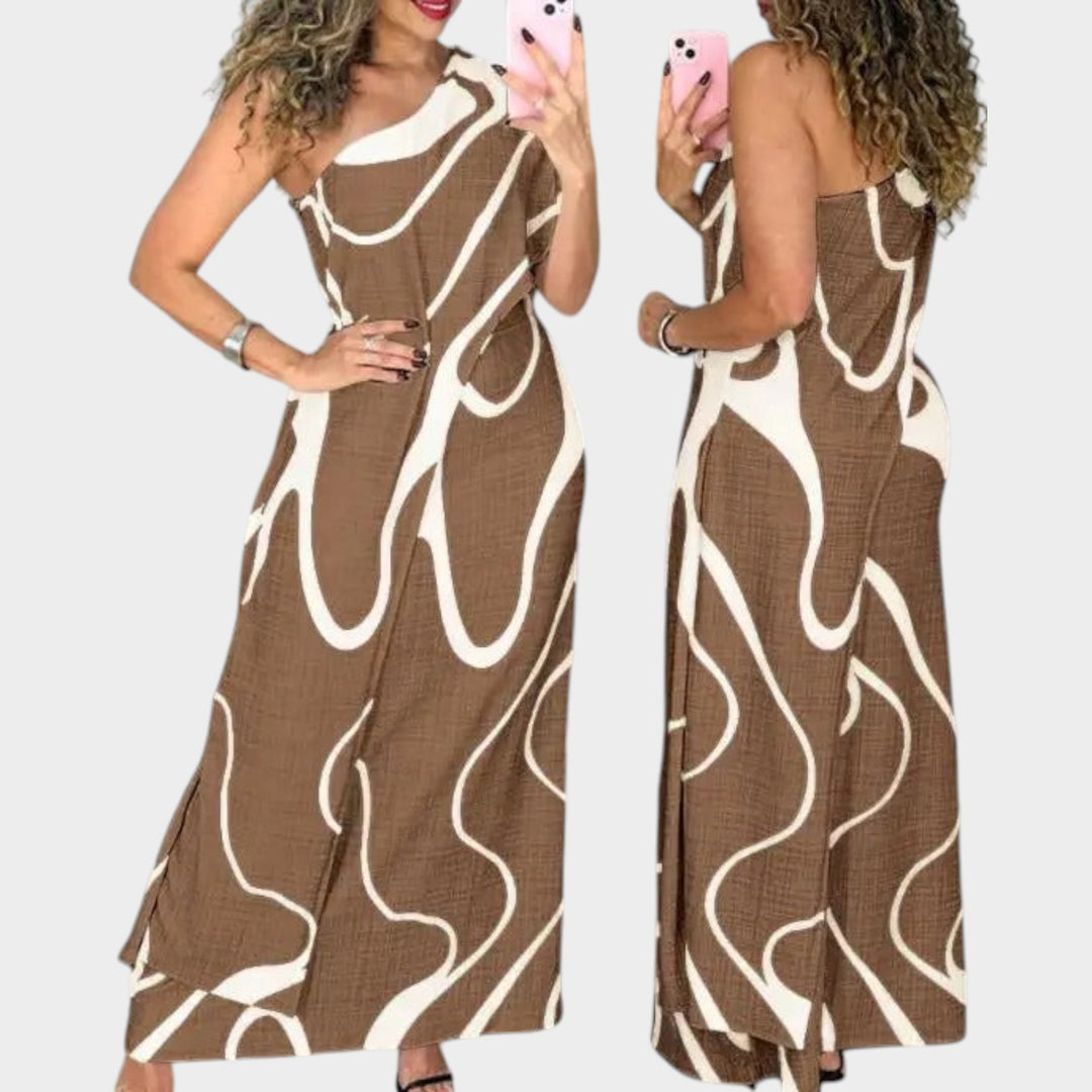 Abstract Flow Maxi Dress