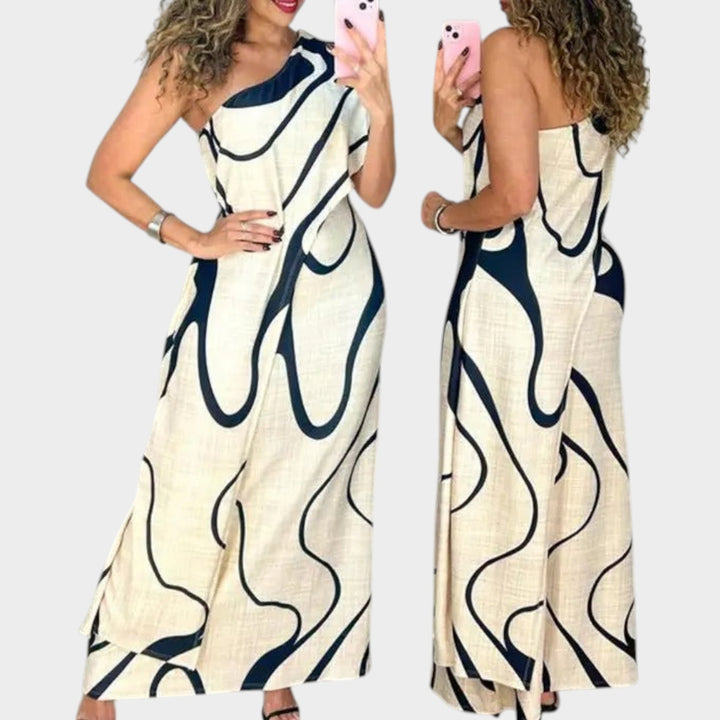 Abstract Flow Maxi Dress