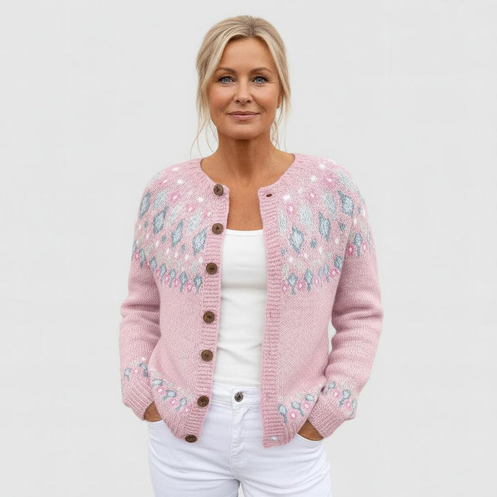 Patterned Loose Knit Cardigan