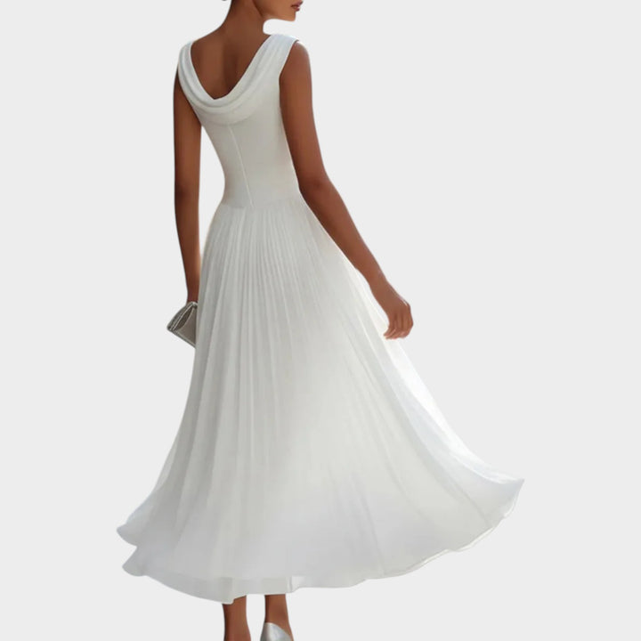 Elegant Cutout Pleated Maxi Dress