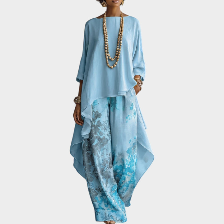 Flowy Printed Two-Piece Lounge Set