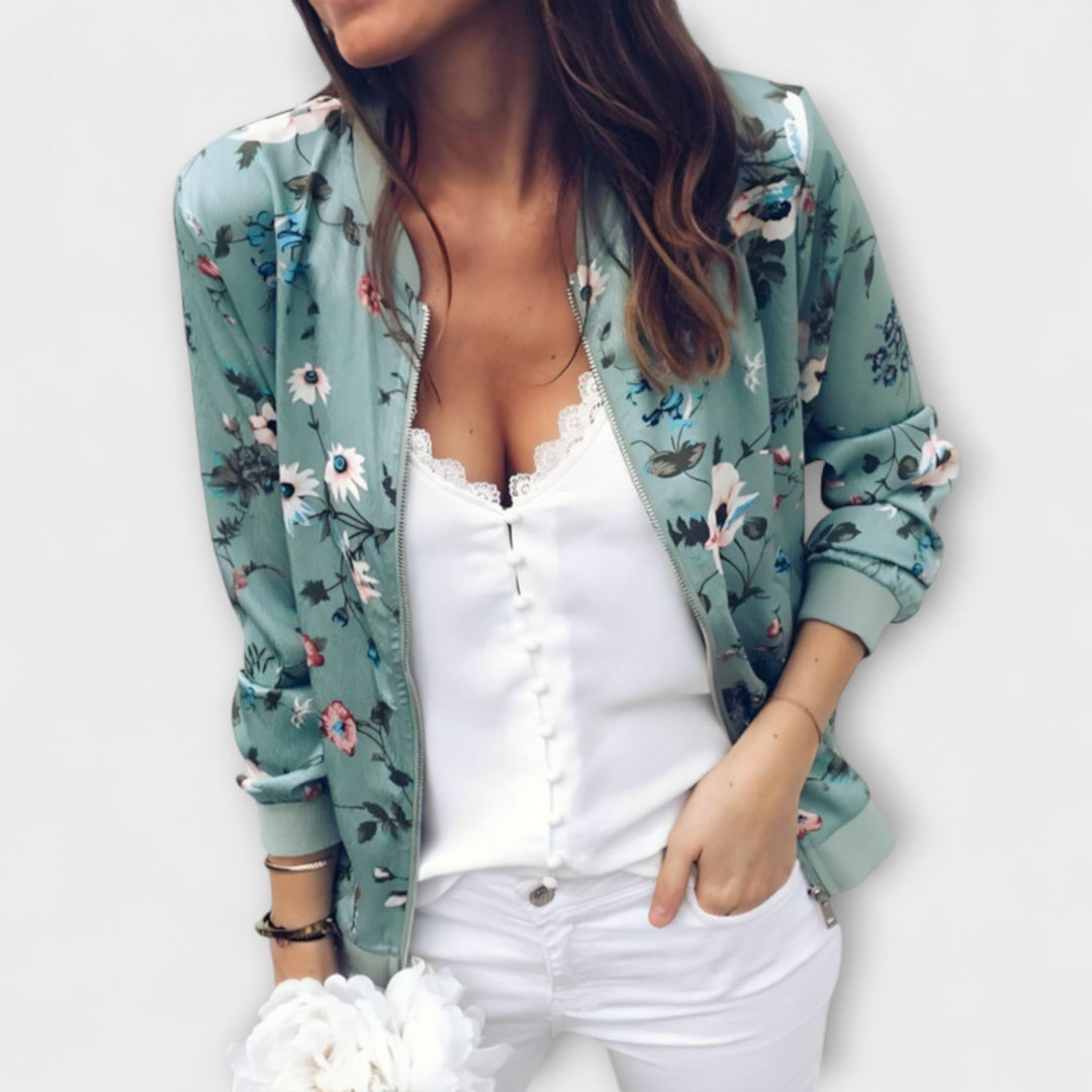 Kaelin - Floral Embellished Stylish Bomber Jacket