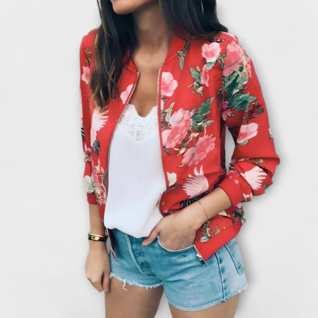 Kaelin - Floral Embellished Stylish Bomber Jacket