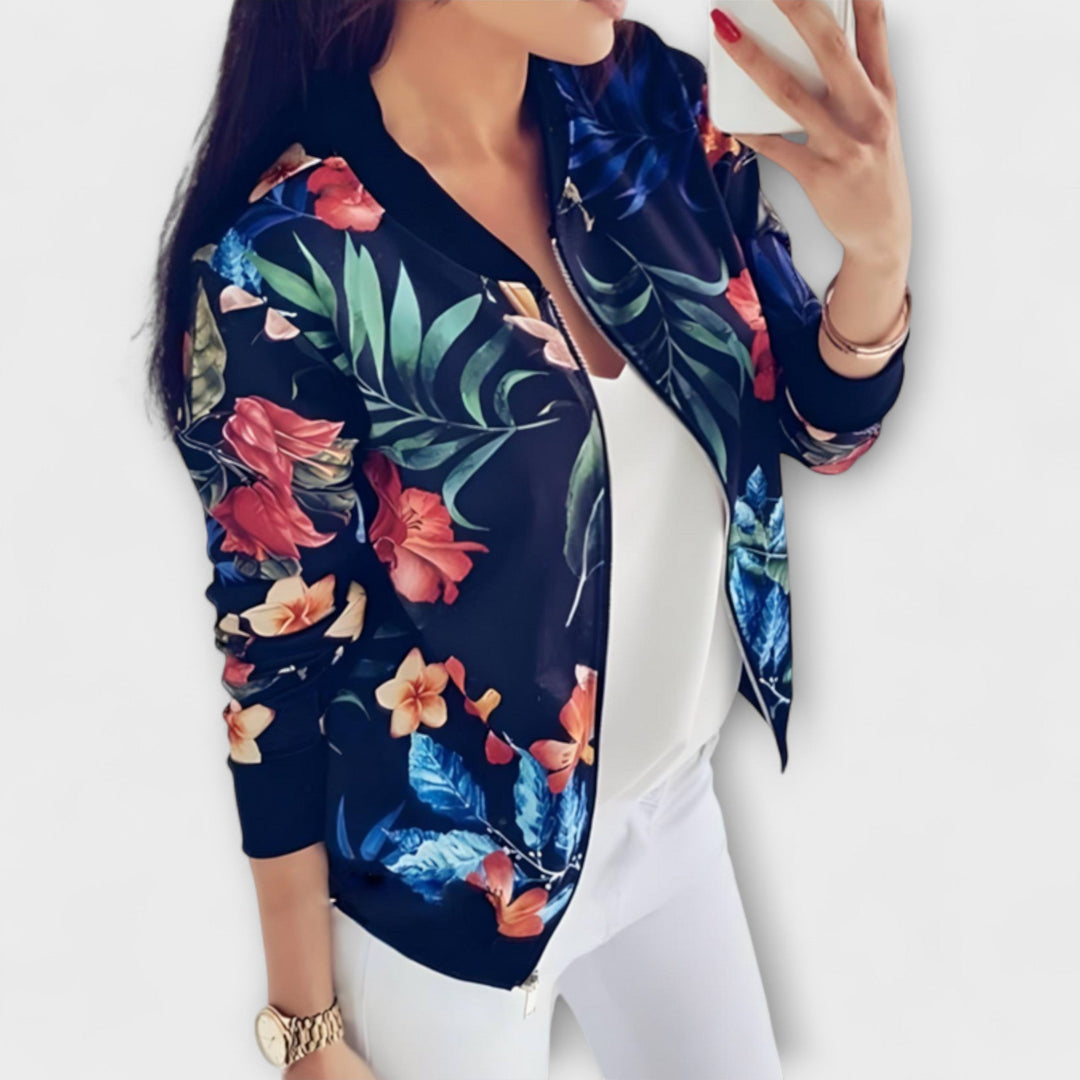 Kaelin - Floral Embellished Stylish Bomber Jacket