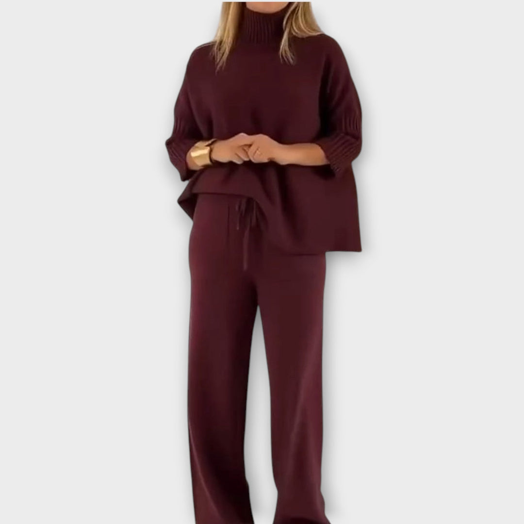 Cozy High-Neck Relaxed Knit Set