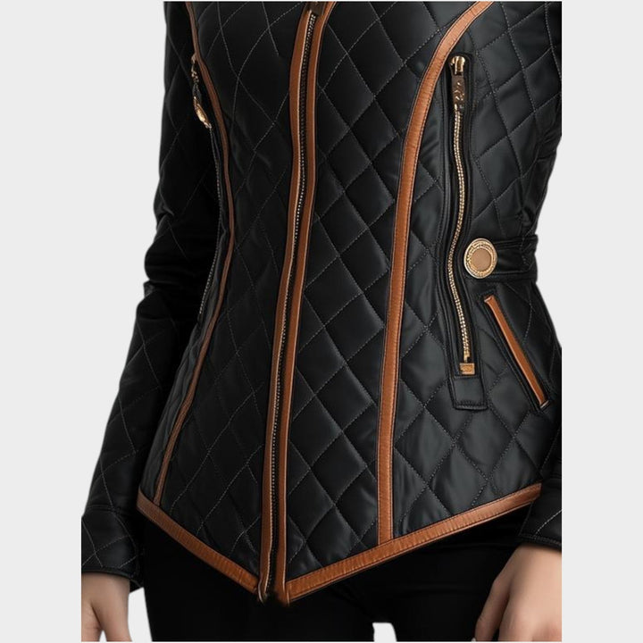 Quilted Faux Leather Statement Coat