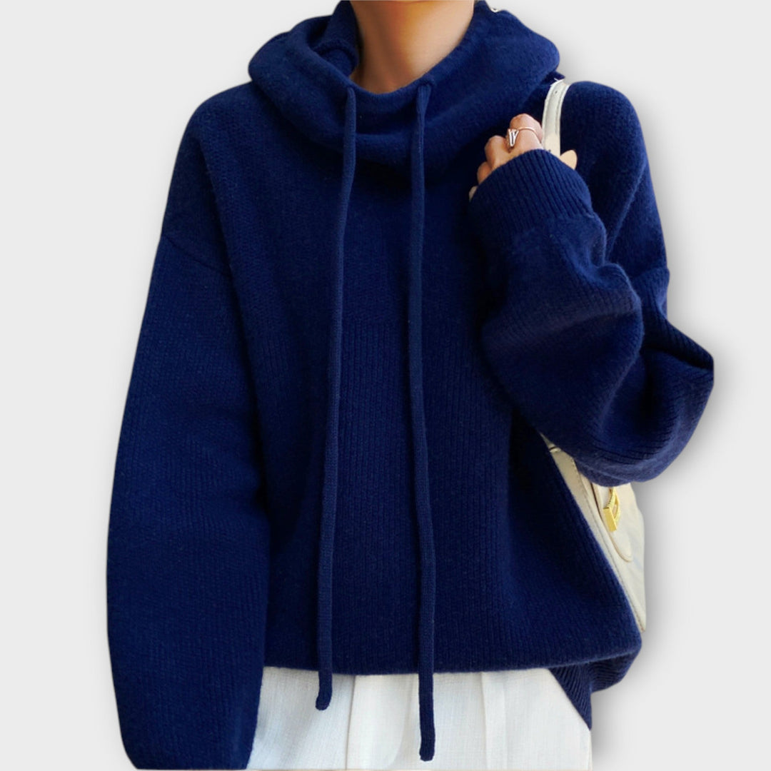 Comfortable Casual Turtleneck Sweater with Drawstring