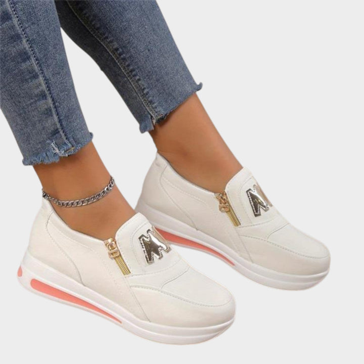 Zip-Detail Platform Slip-On Sneakers