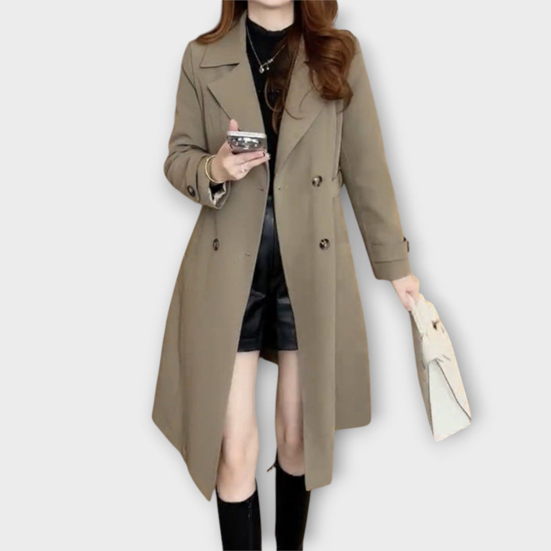 Timeless Double-Breasted Trench Coat with Refined Tailoring