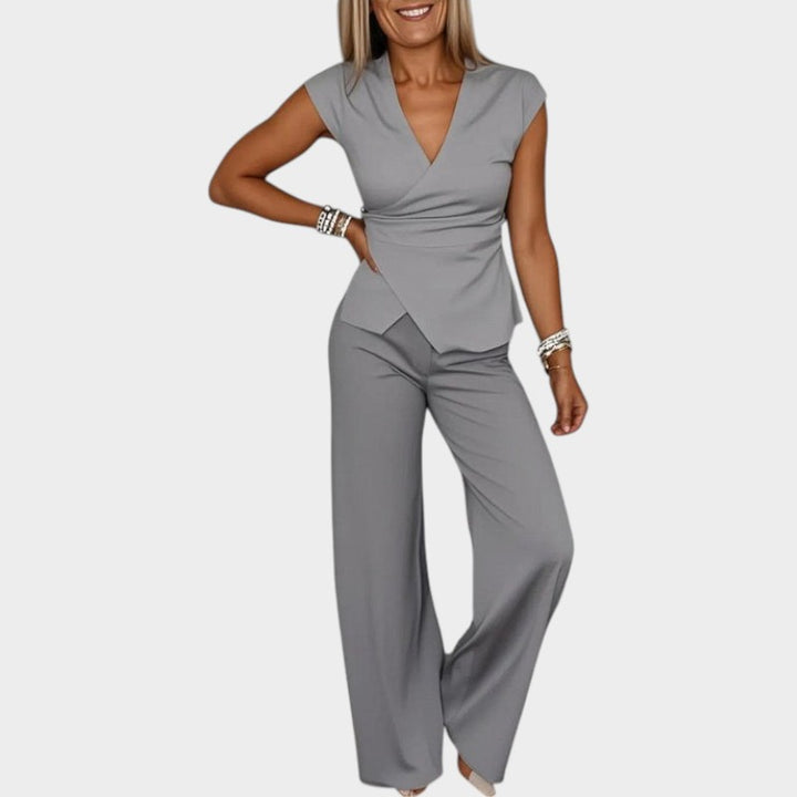 Chic Wrap Top & Wide Leg Set