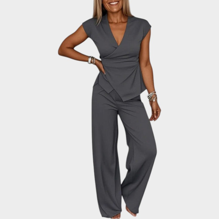 Chic Wrap Top & Wide Leg Set