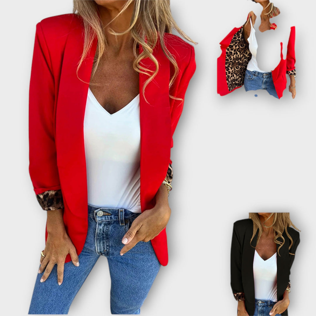 Stylish Open Blazer with Rolled Sleeves