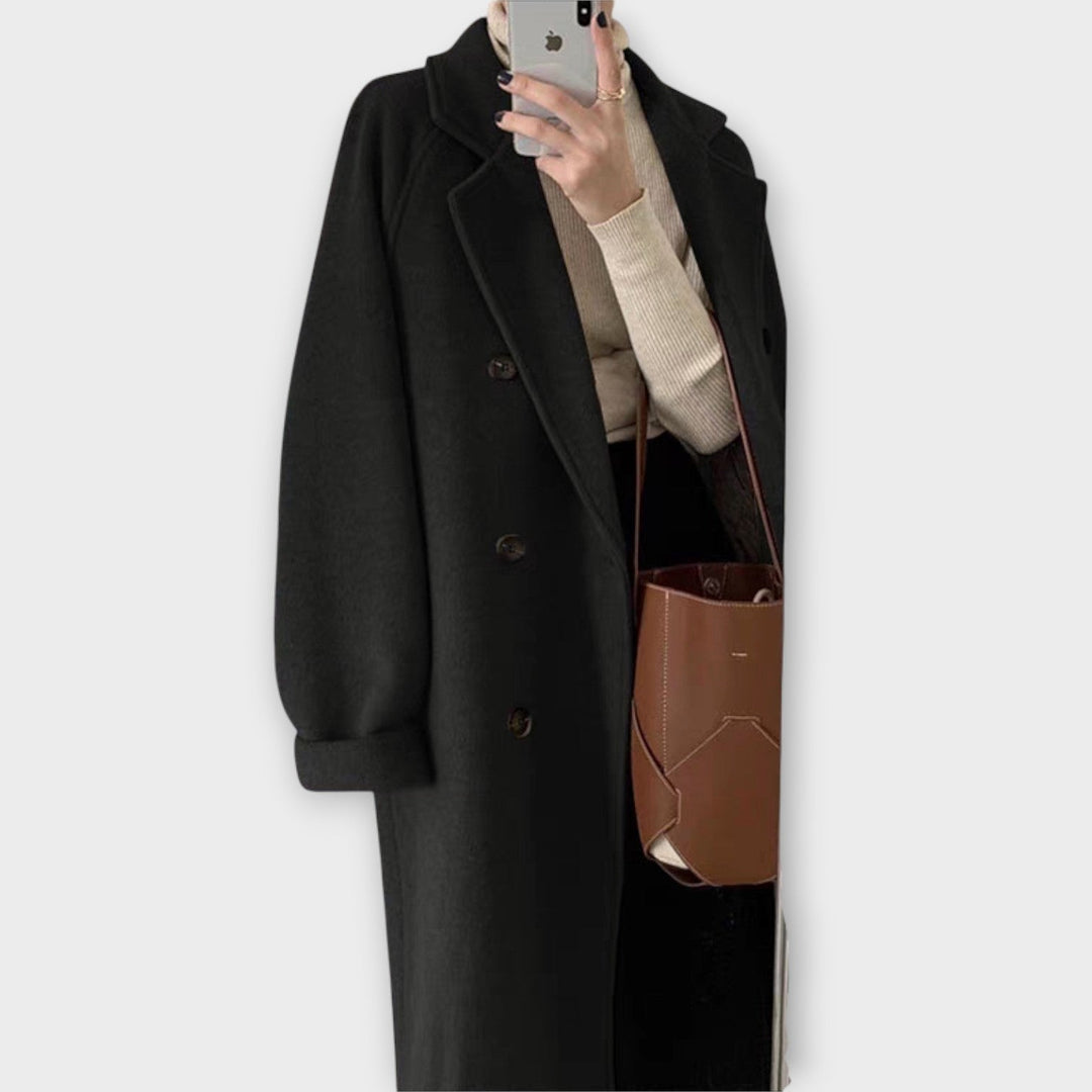 Chic Longline Double-Breasted Overcoat