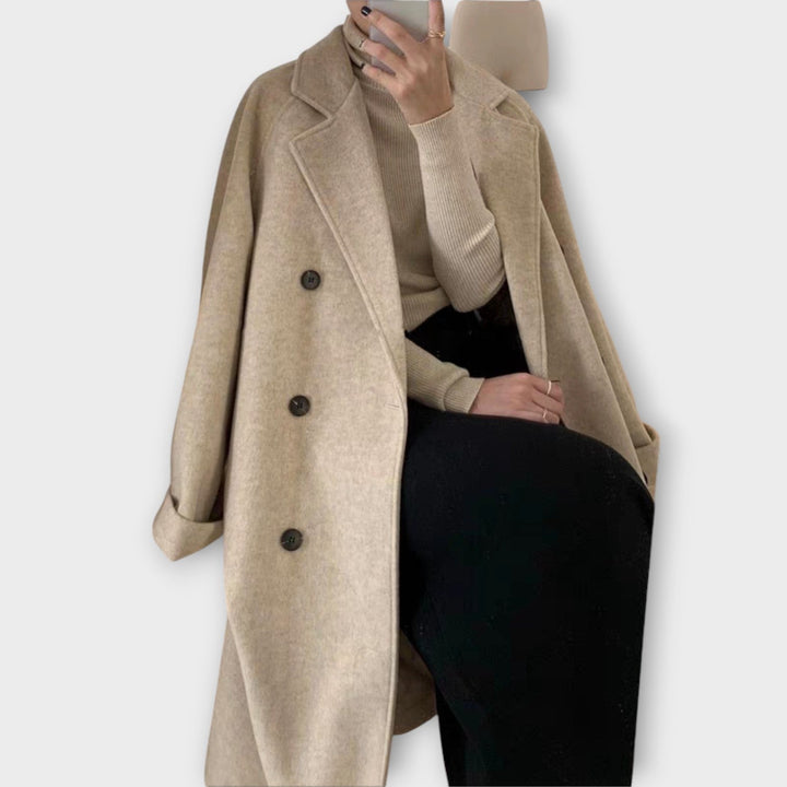 Chic Longline Double-Breasted Overcoat