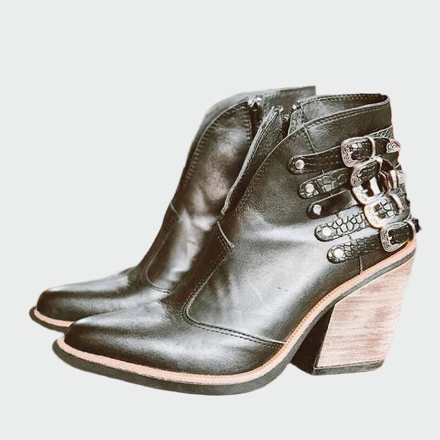 Vintage-Inspired Leather Ankle Boots