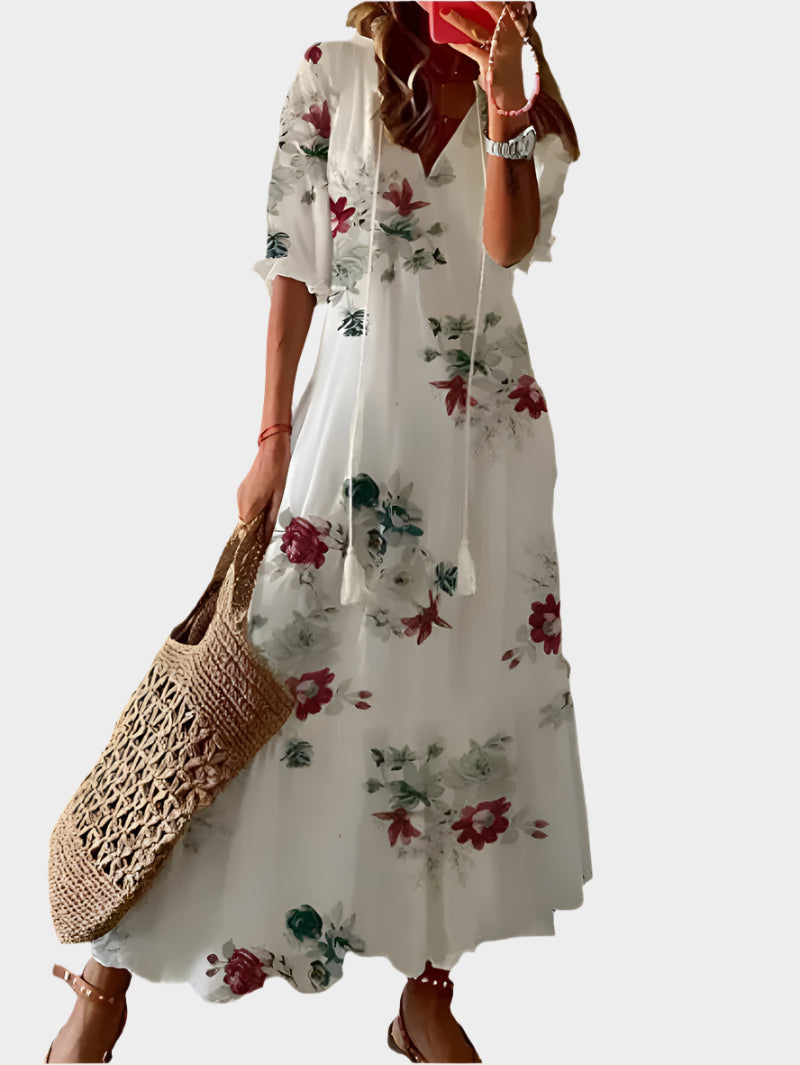 Vintage Dress with V-Neck