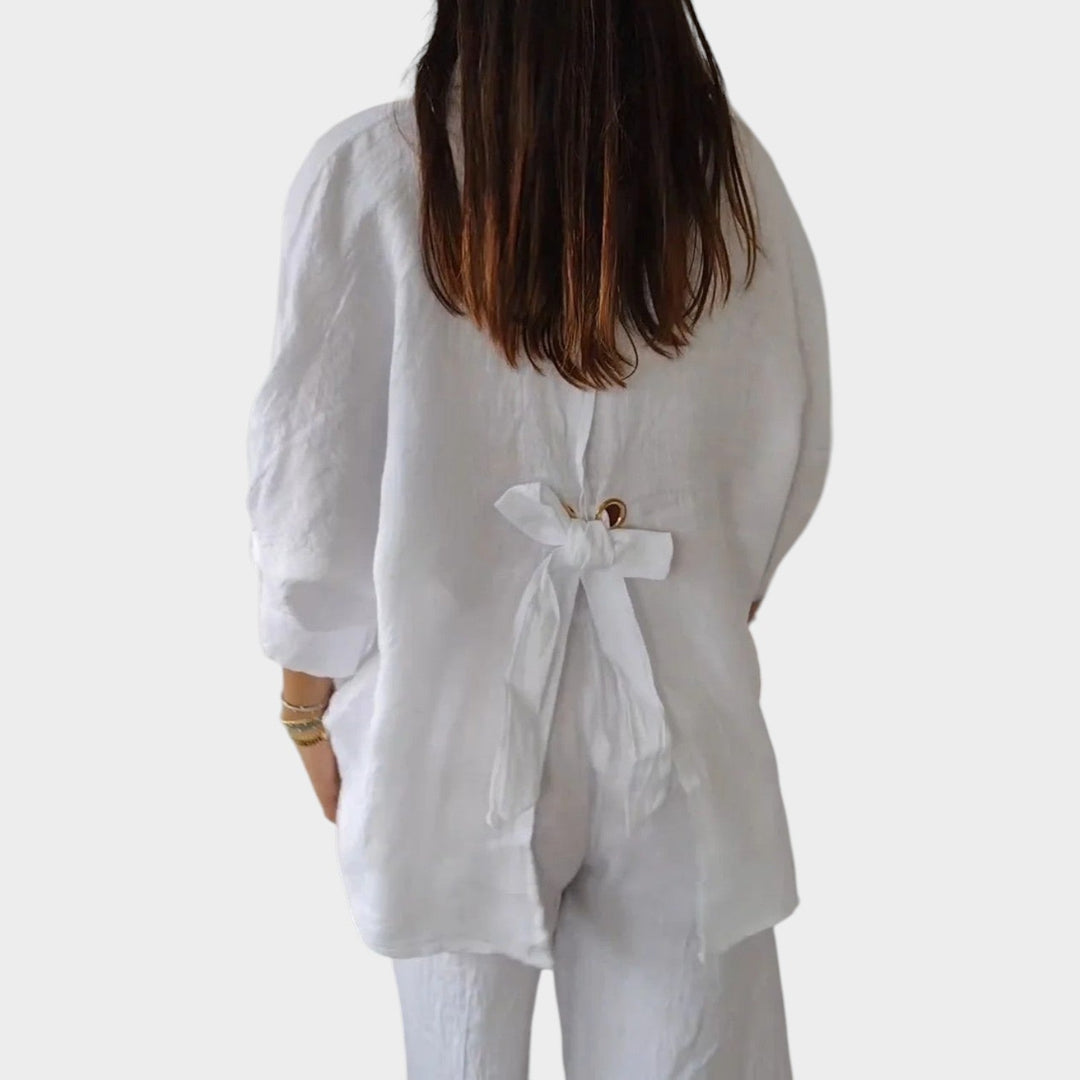 Classic Relaxed Button-Up Blouse